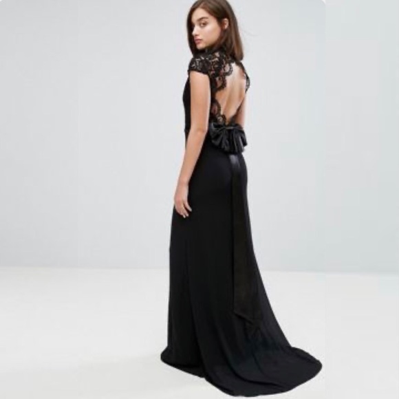 TFNC London for ASOS High Neck Lace Maxi Dress Size: XXS - XS - Picture 5 of 17